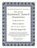 Carbonnel Award nomination certificate