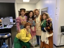 Sutton Foster, Gaten Matarazzo, Sierra Boggess, Skylar Astin, and Rebecca Spencer backstage at Into the Woods at the Hollywood Bowl