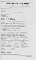 Title Page in Program for Jekyll and Hyde on Broadway