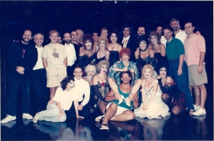Rebecca Spencer and the cast with Shirley McLain at Jekyll and Hyde at the Alley Theatre